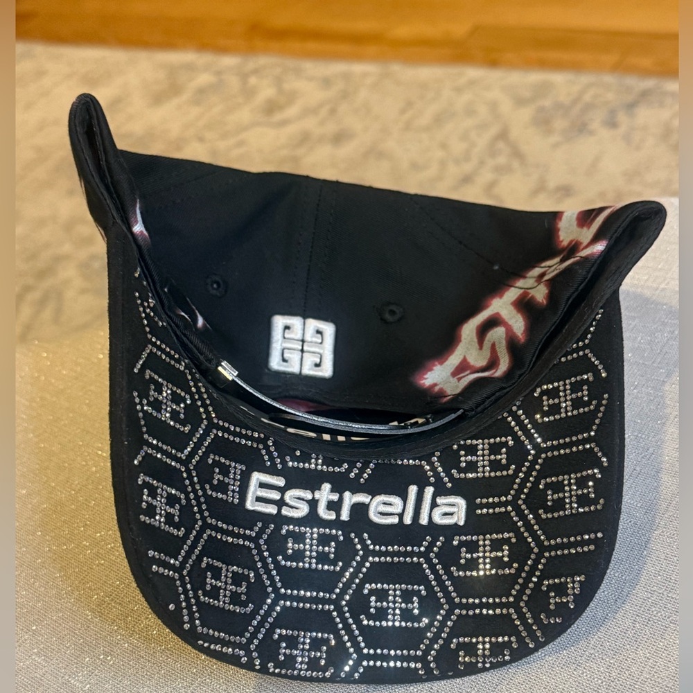 Estrella Rhinestone Snapback Hat Black One Size - Picture 3 of 7